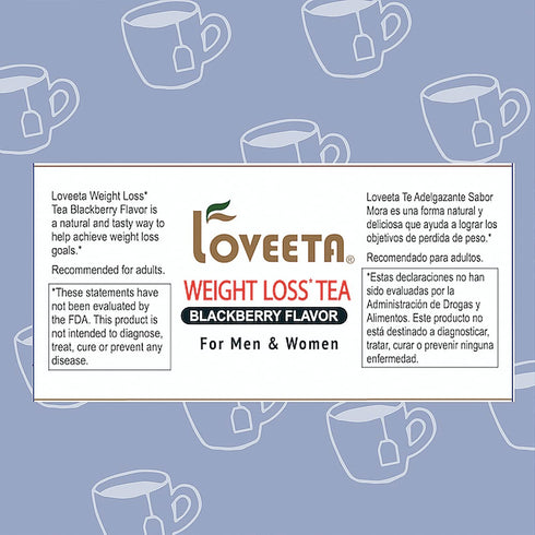 Loveeta Wellness Weight Loss Tea Blackberry - 15 Tea Bags (Gmo Free, Gluten Free, Dairy Free, Sugar Free & 100% Natural)...