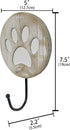 Vintage Style Dog Paw Wall Mounted Dog Leash Hooks Rustic Farmhouse Leash Holder Hook for Dog Leash on Wall...