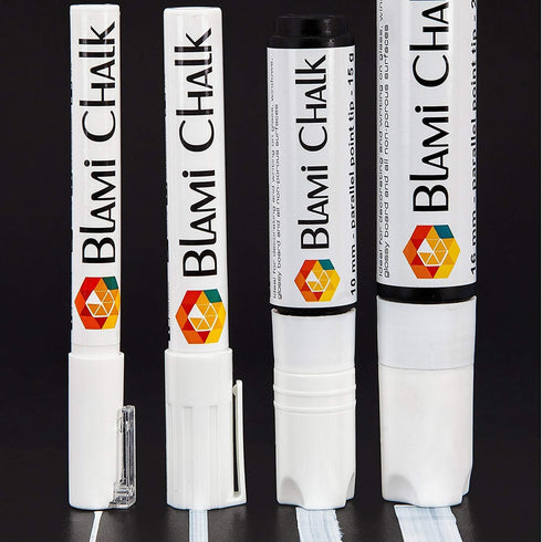 Drawing White Chalk Markers 4 Pack - Reversible Fine and Jumbo Tips 16mm - 10mm - 6mm - 3mm - Chalkboard Pens for Bistro Glass Windows, Office Sch...