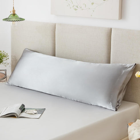 Love's cabin Satin Body Pillow Pillowcase, Similar to Silk Body Pillow Cover with Envelope Closure, Silky Cooling Long Pillowcases for Hair and Sk...
