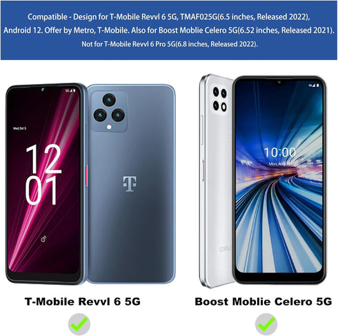 Ailiber Phone Case for Boost Celero 5G, Revvl 6 5G Case with Screen Protector, Dual Layer Structure Protection, Shock-Absorbing TPU Bumper Protect...
