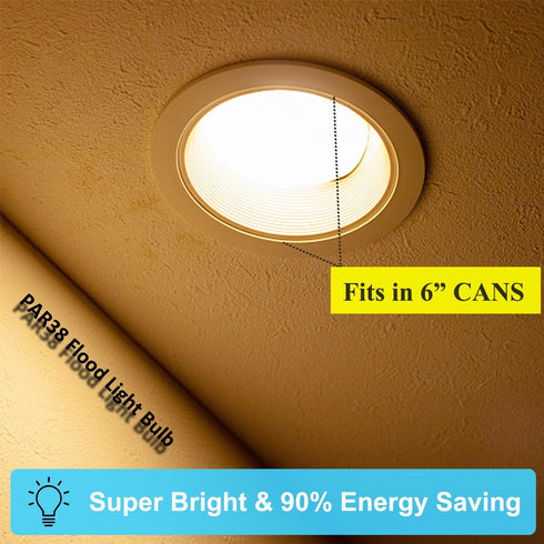 Par38 Flood Light Bulbs Outdoor/Indoor 5000K Daylight,15W(150W Equivalent) LED Bulb Waterproof Spot Light Bulb, Dimmable led Flood Light, E26 Medi...