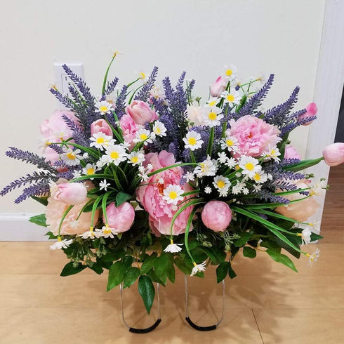 Artificial Daisies Flowers Outdoor UV Resistant 4 Bundles Fake Foliage Greenery Faux Plants Shrubs Plastic Bushes for Window Box Hanging Planter F...