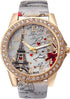 CdyBox Wholesale PU Leather Strap Watch Mother Day Gift Bling Rhinestone Accented Eiffel Tower Ladies Women Watches...