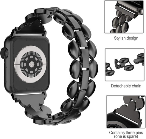 Moolia Elegant Metal Strap Compatible with Apple Watch Band 38mm 40mm 41mm 42mm Metal Fashion Women Replacement Strap Bracelet for iWatch Series 1...