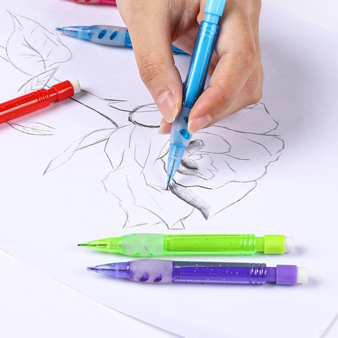 Assorted Mini Mechanical Pencils 0.7 mm Automatic Mechanical Pencils with Mini Erasers Mini Pencil Stationery Supplies for Home, Office, School Su...