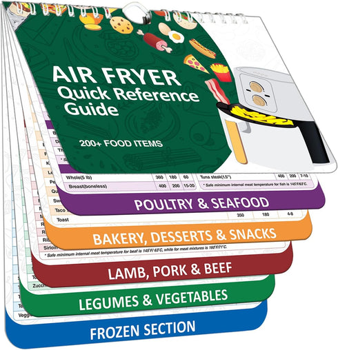 ???????? 200 ?????????? Air Fryer Cheat Sheet Magnets Cooking Guide Booklet, Air Fryer Cooking Guide Magnetic Cookbook, Air Fryer Magnetic Cheat S...