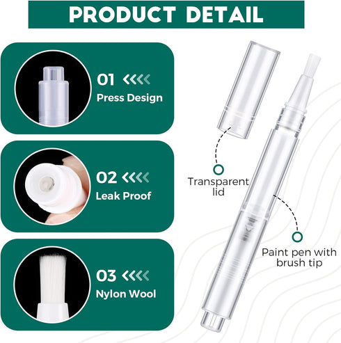 Touch Up Paint Pens 2 in 1 Pack Refillable Brush Pen Empty Oil Pen Transparent Paint Pen for Touch Up Wall Cabinets Furniture Wood(3 ml, 4 Pieces)...