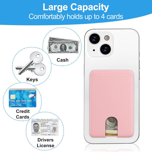 SHANSHUI Credit Card Holder for Cell Phone, 3 Pack Premium Silicone Ultra Slim Phone Wallet Stick on Phone Pocket Fit Almost All Smartphones - Bla...