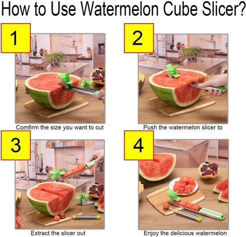 Watermelon Windmill Cutter Slicer, YIDADA Stainless Steel Shape Fruit Tools Quickly Cut Tool Kitchen Gadgets with Melon Scoop...