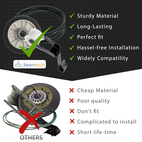 4392065 Dryer Repair Kit with 349241T Drum Roller Kit, 691366 Idler Pulley 341241 Belt by Seentech - Exact fit for Whirlpool & Kenmore Dryers - Replaces AP3131942 AP3098345 AP6010582 WP691366