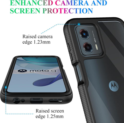 wahhle for Moto G 5G 2023 Case, Moto G Power 5G 2023 Case, Built in Screen Protector Full Body Shockproof Slim Fit Bumper Protective Phone Cover f...