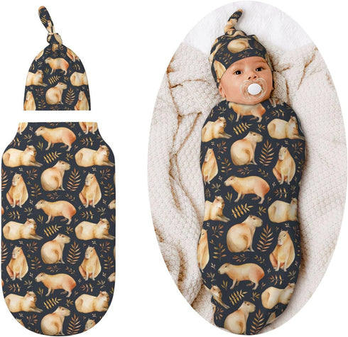 Capybaras Swaddle Blankets Newborn Receiving Blanket Baby Swaddle Wrap Soft Sleeping Sack for Baby Girls Boys...