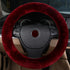 Fluffy Wool Car Steering Wheel Cover Genuine Sheepskin Steering Wheels Interior Accessories for Women Anti-Slip Universal for 15 inch (Wine red)...