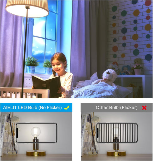 E12 LED Globe Bulb Dimmable, 2W(25-Watt Equivalent), Natural White 4000K, Daylight G15/G50 LED Light Bulbs for Hanging Lamp Pendant Chandelier Lig...