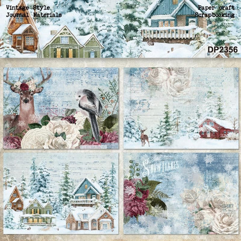 A5 size Merry Christmas Elk Theme Dot Scrapbook, DIY Album Scrapbook Paper,Greeting Card Making Background Paper Craft Supplies Painting Decoratio...