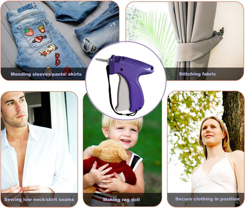 Quick Clothing Fixer,Quilt Tacking Gun, Mini Stitchy Gun,Mini Stitch Hemming Gun for Clothes,Instant Button Garment Connector?Purple?......