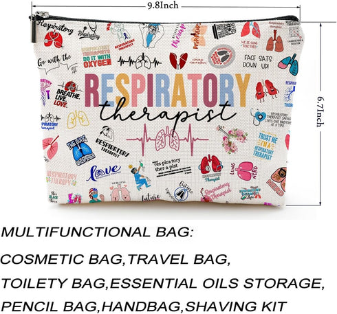 Respiratory Therapist Gifts Makeup Bag Respiratory Therapist Gifts RT Gift for Women Work Adult Humor Employee Pulmonology Nurse Coworker Graduati...
