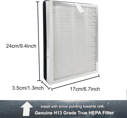 True HEPA Replacement Filter,Compatible with MA Air Purifier 25 Series, in 1 Pre-filter,H13 True HEPA,Contains High-Efficiency C Filter(2 PACKS)...