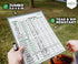 SWOOC Games - 5 Big Dry Erase Yardzee & Farkle Score Cards with 5 Markers (11.5in x 8in) | Large Laminated Reusable Pads & Pens for Giant Dice Gam...