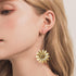 Boho Sunflower Dangle Earrings Sunflower Hoop Earrings Gold Floral Flower Earrings Vintage 3D Flower Drop Earrings Jewelry for Women and Girls...