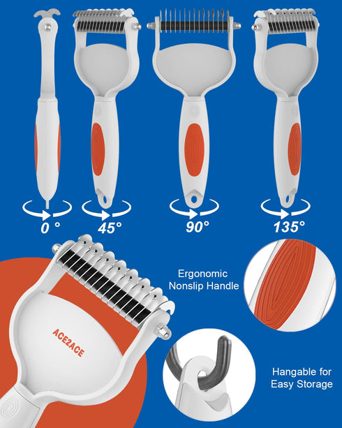 Cat Brush for Shedding, Dog Brush for Shedding, Undercoat Rake for Dogs, Cat Brushes for Indoor Cats Shedding, Dematting Comb for Dogs, Cat Hair B...