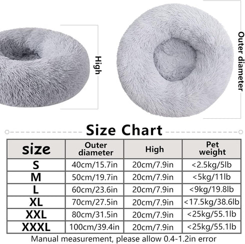 Calming Dog Bed Cat Bed-Machine WashableHigh Bolster, Multiple Sizes S-XXL...