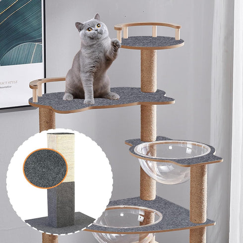 Trimmable Cat Scratching Post Carpet Covered 78.7”x15.8” Self-Adhesive Cat Tree Shelves Replacement Parts Mat Cat Scratcher for Cat Tree Shelf She...