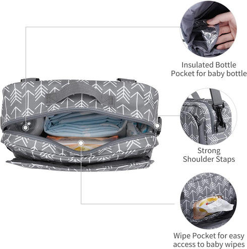 Universal Stroller Caddy Accessories All-in-One Baby Organizer with Insulated Pocket,Capacity for Diapers, Toys & Snacks, Dark Gray...