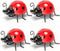 Metal Garden Decor for Outside Cute Ladybugs Yard Art Lawn Ornaments Wall Sculptures & Statues Outdoor Fence Decorations for Patio - Set of 4...