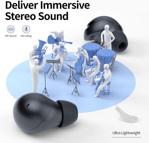 MANKIW Wireless Earbuds for Android, wireless earbuds bluetooth 5.3 headphones Stereo Bass LED Display in Ear Earphones 32H Playtime Waterproof Ea...