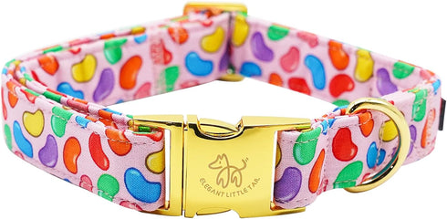 Elegant little tail Easter Dog Collar, Colorful Candy Print Pet Collar Dogs Cute Pink Dog Collar Boy Girl Dog Collars Pet Gift Adjustable Dog Coll...