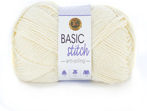 LION BRAND YARN COMPANY 202-098 YARN BASIC STITCH AN ECRU, 1 Pack...