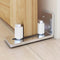 JUBEST Barn Door Floor Guide - Satin Nickel Adjustable Roller Wall Mounted Floor Guide for Door Thick Up to 2 1/8 inches, Flush Bottom Design, Smo...