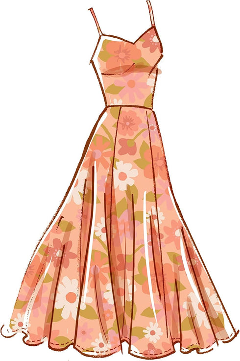 McCall's Misses' Fit and Flare Knit Dress Sewing Pattern Kit, Code M8215, Sizes 26W-28W-30W-32W, Multicolor...