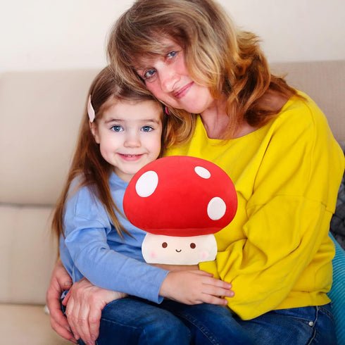 Large Mushroom Plush Toy, Mushroom Stuffed Animal Hugging Throw Pillow Plushies Doll Toy, Gift for Birthday Valentine...