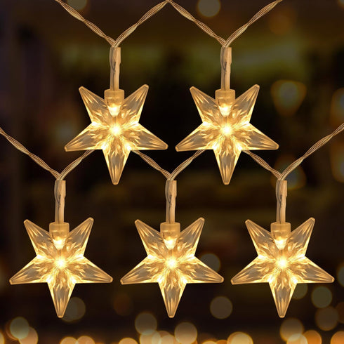 Star String Lights - 50 LED Battery Operated String Lights for Bedroom with Remote and Timer, Indoor Outdoor Fairy Twinkle Lights for Christmas, K...
