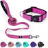 NESTROAD Reflective Dog Collar and Leash Set,Soft Neoprene Pet Collar with Quick Release Buckle,Adjustable Nylon Dog Collars for Small Medium Larg...