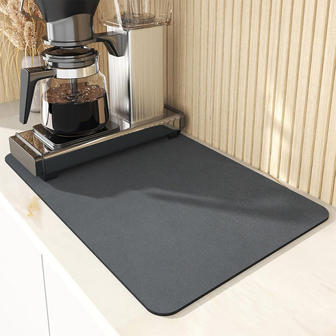 Coffee Mat, Rubber Backed Dish Drying Mat, 16×20in,Grey Quick Dry Coffee Maker Mat, Coffee Pad For Countertop, For Kitchen Countertop Coffee Maker...