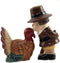 Pacific Giftware Turkey and Pilgrim Magnetic Ceramic Thanksgiving Salt and Pepper Shakers...
