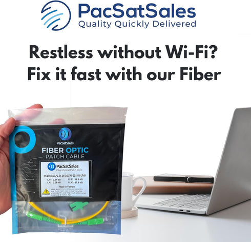 SC/APC Fiber Optic Internet Cable 65ft - 20M SCAPC Simplex Single Mode Cable & Connector - Replacement Fiber Patch Cable or Optical Cable Extensio...