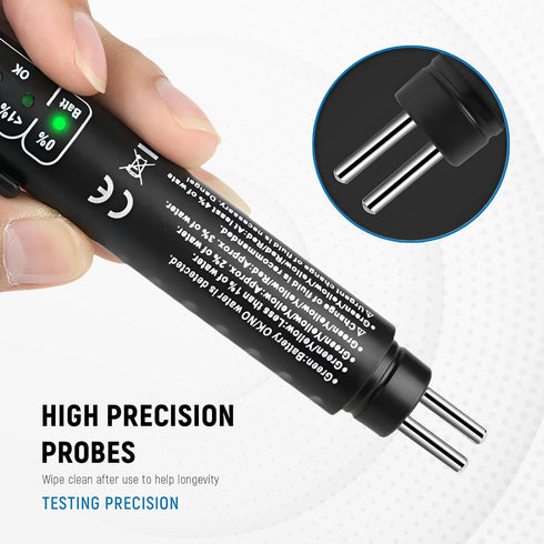 Brake Fluid Tester Pen with 5 LED Indicators, DOT 3/4/5.1 Brake Fluid Moisture Analyzer, Universal Brake Diagnostic Tool for Car Maintenance...