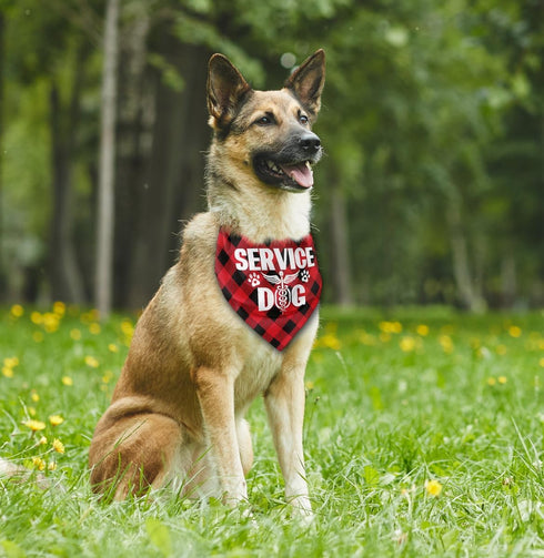 Dog Bandana, Service Dog Triangle Dog Bandana, Dog Scarf Classical Plaid Printing, Dog Scarf Accessories, Dog Bandana Pet Scarf, Pet Scarf, Pet Sc...