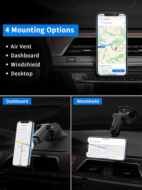 Magenetic Wireless Car Charger 15W for iPhone 13/13 Pro/13 Pro Max/13 Mini/12/12 Pro/ 12 Pro Max/12 Mini,Fast Charging Dashboard Air Vent Car Moun...