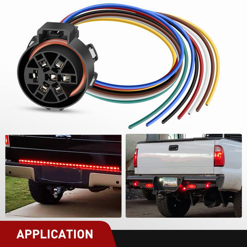 Nilight USCAR 7 Pin Trailer Wiring Harness Replacement Multi-Tow 7 Way Harness Connector 24 Inch Factory Tow Package Trailer Truck Plug Connector ...