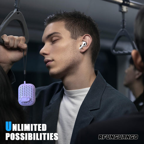AirPods Pro Second Generation Protective case with Cleaning kit, Anti-Fall Lock Design, Personalized Hollow Style - Pure Purple...