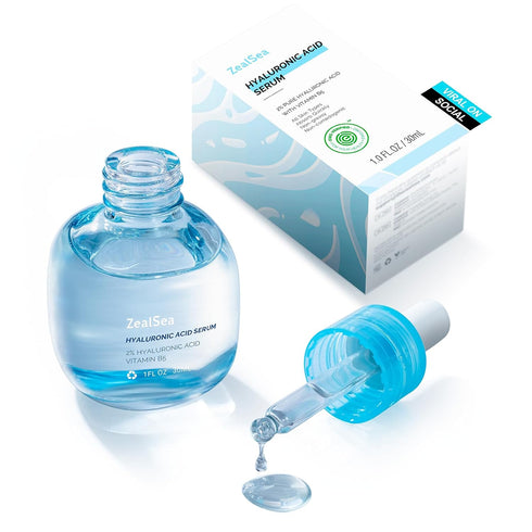 ZealSea 2% Pure Hyaluronic Acid Serum for Face with Vitamin B5 Hydrating Serum to Smooth Skin Deep Moisturizing Face Serum for Women Anti-Aging Fa...