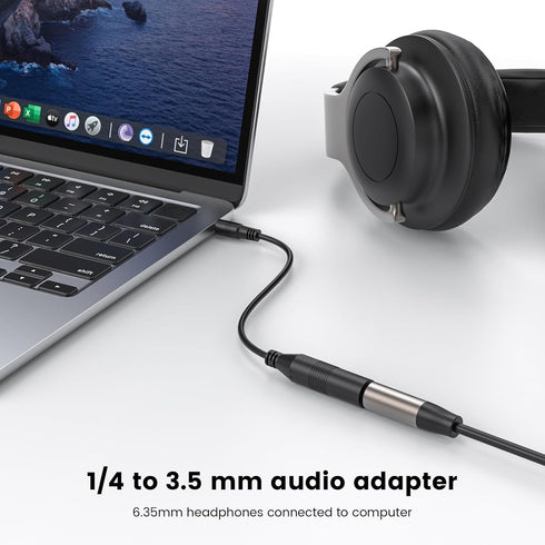 MOSWAG 1/4 to 3.5mm Adapter?1/4 inch Female to 3.5mm Male Adapter?3.5mm Male to 6.35mm Female Headphone Adapter, 1/4" Female to 1/8" Male Audio Ad...