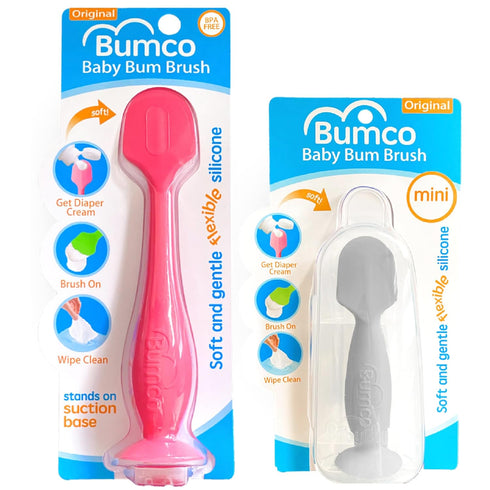 Bumco Baby Bum Brush + Mini Diaper Cream Spatula with Case - BPA-Free Butt Spatula Baby, Soft Diaper Spatula, Baby Diaper Cream Applicator, Mom-In...