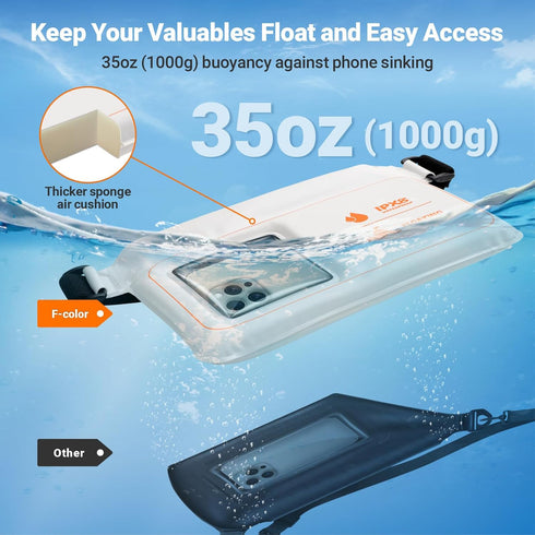 F-color Waterproof Fanny Pack Floating - Waterproof Waist Pack with 35oz Buoyancy - Cruise Essentials Must Haves Fanny Pack Waterproof Keeps Phone...